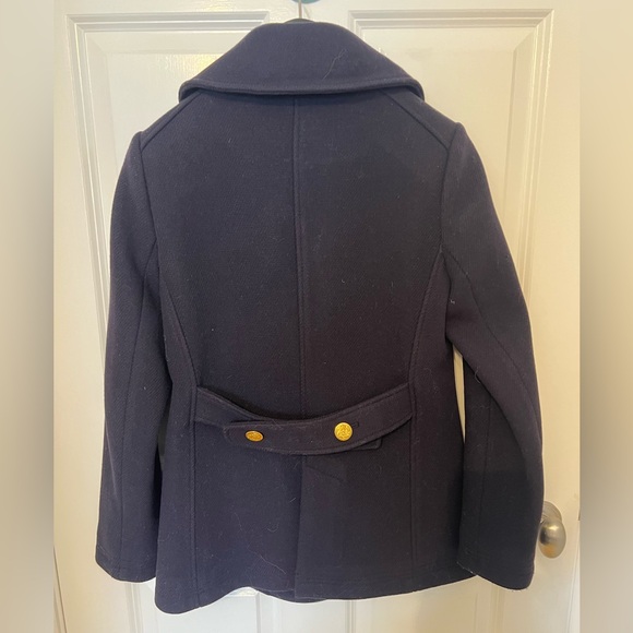 J. Crew Classic Wool Stadium Pea Coat - Double Breasted Navy Blue Size 4 - Picture 6 of 6